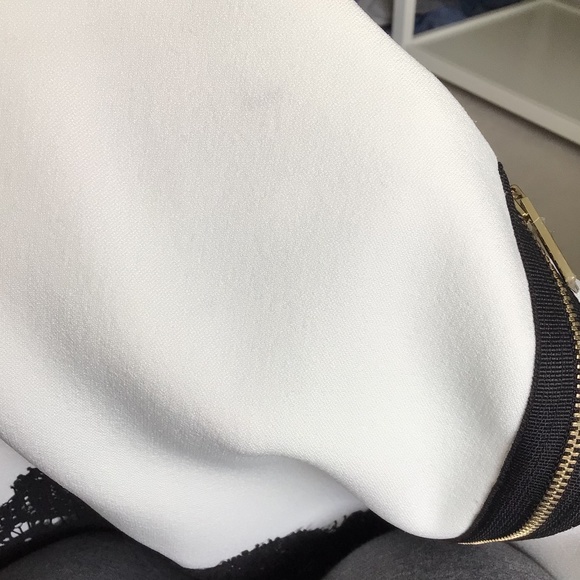 Anne Klein White/ Ivory with Black Lace Overlay Sleeveless Dress size 4 - Picture 4 of 7